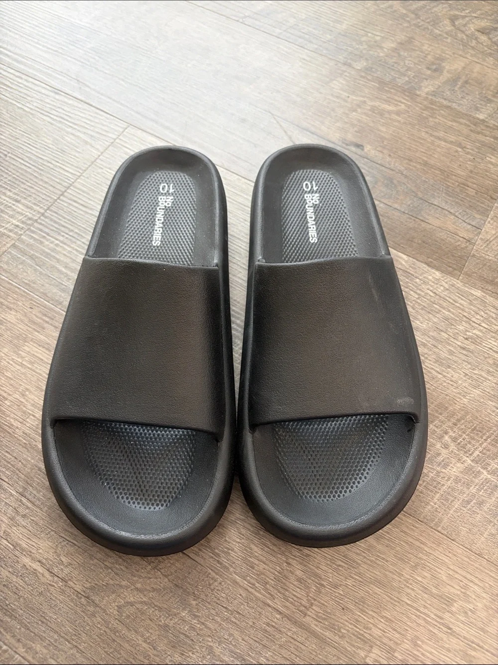 Unisex Black Slide Sandals - Cushioned Footbed